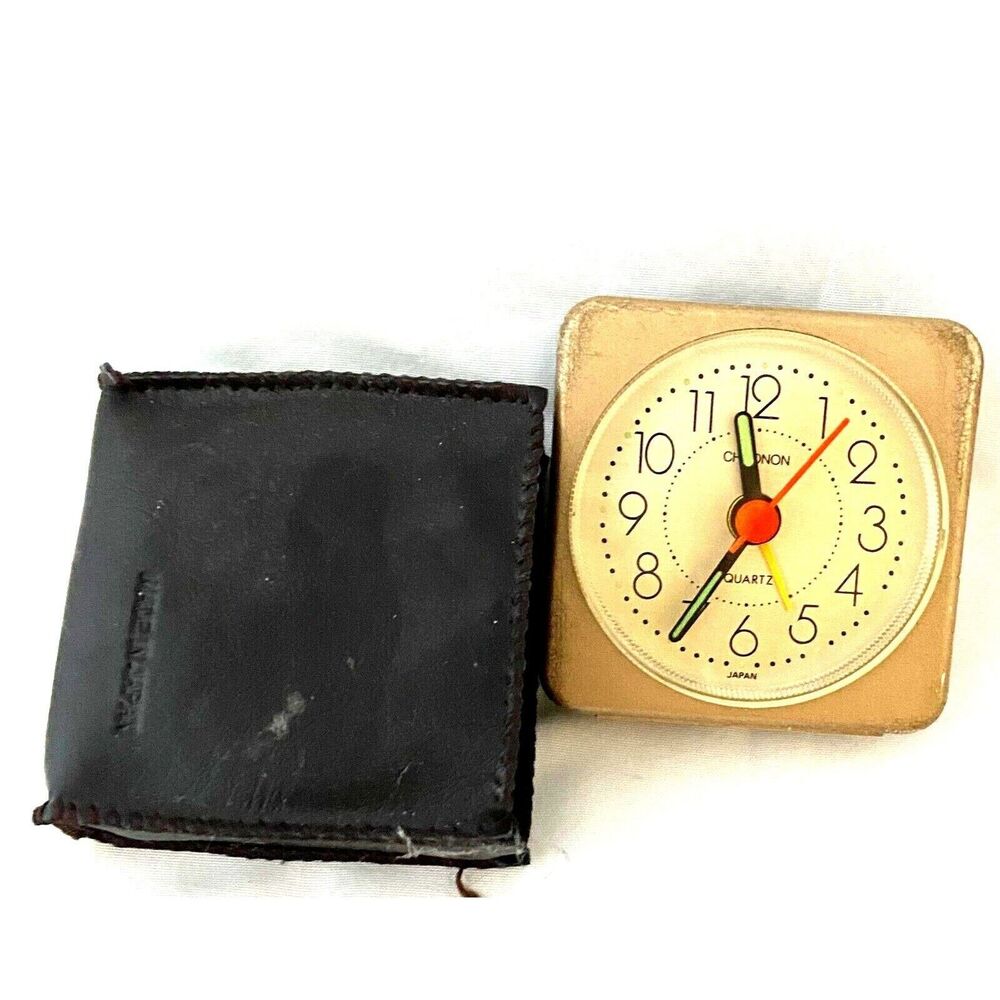#3750 Picco Quartz Vintage Travel Alarm Clock 1970s Japan - Working Alarm
